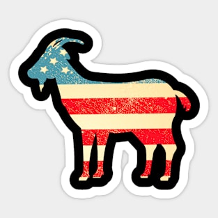 American Flag Goat Sticker